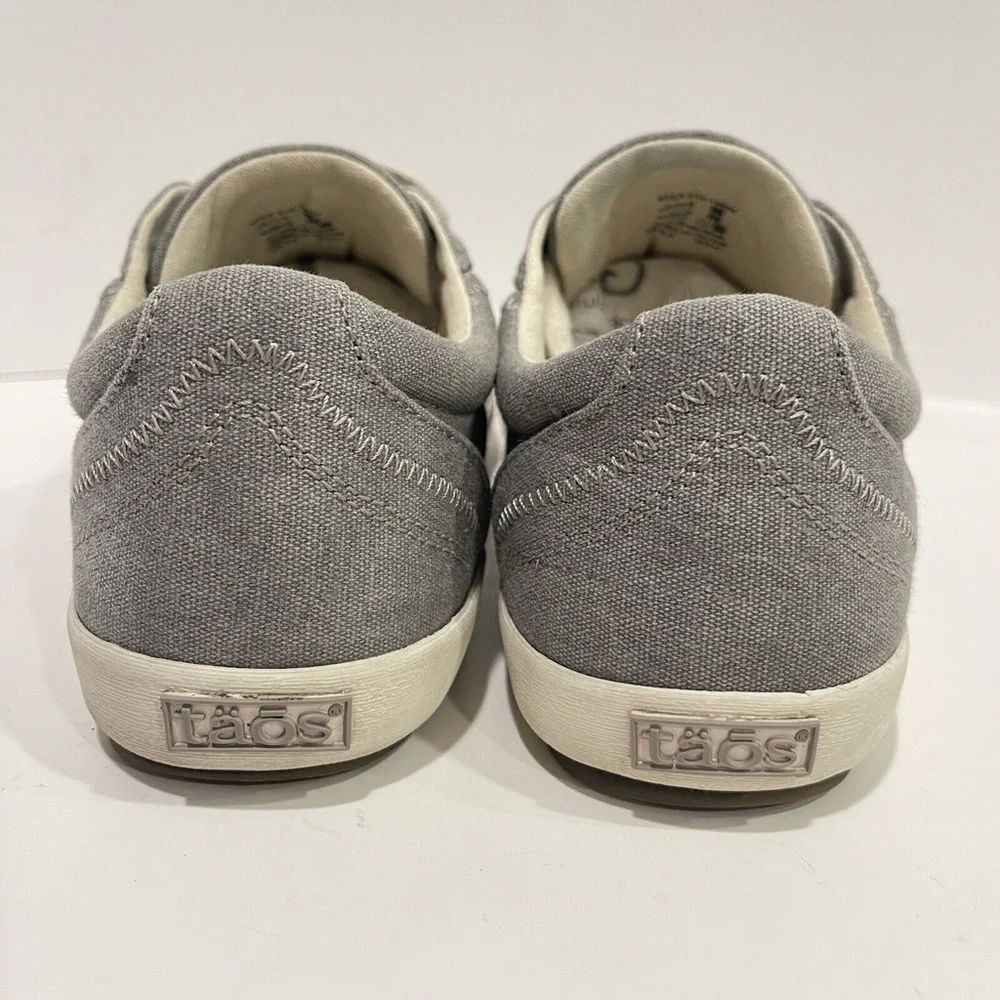 Taos Footwear Star Sneakers Womens Size 6.5 Gray Canvas Low Top Lace Up Shoes